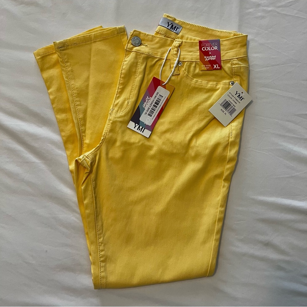 YMI Bright Yellow SUPER STRETCH Skinny Jeans XL - Picture 11 of 11